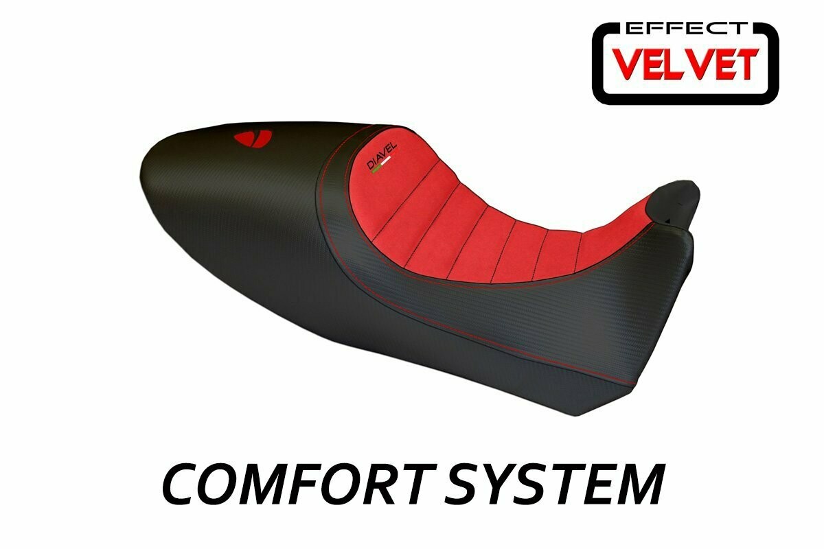 Design-Sitzbezug DUCATI Diavel (10-13) arezzo velvet CS limited rot