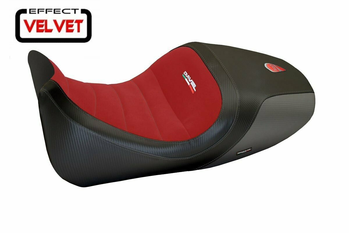 Design-Sitzbezug DUCATI DIAVEL (14-17) imola velvet limited rot