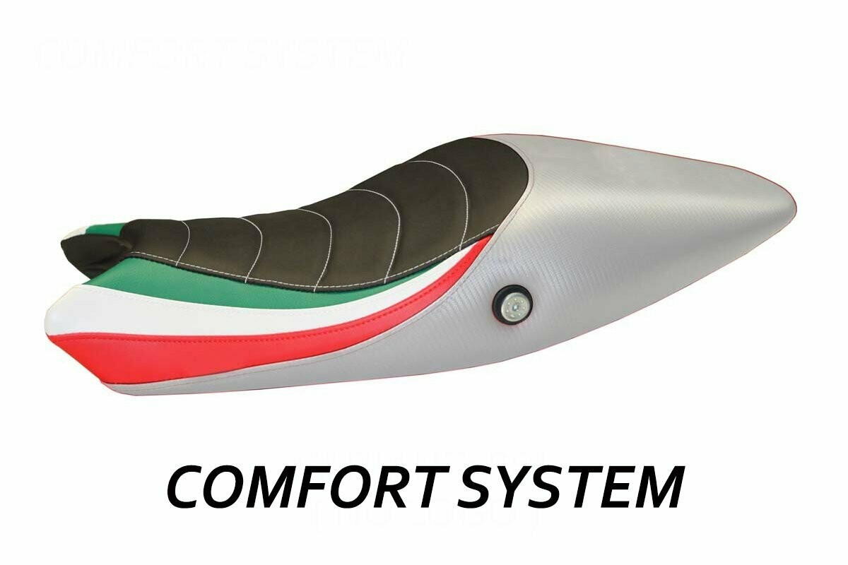Design-Sitzbezug DUCATI MONSTER 696/796/1100 (08-13), CS tricolat silber