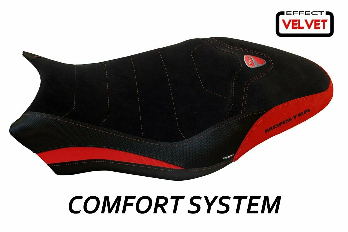 Design-Sitzbezug DUCATI MONSTER 797, CS velvet ovada 1 rot