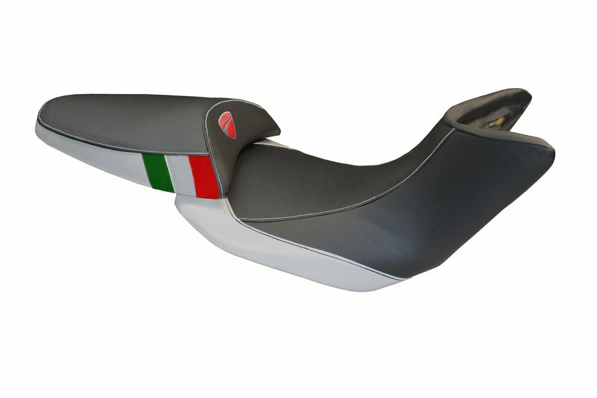 Design-Sitzbezug DUCATI MULTISTRADA (10-11), andrea carbon trico grau
