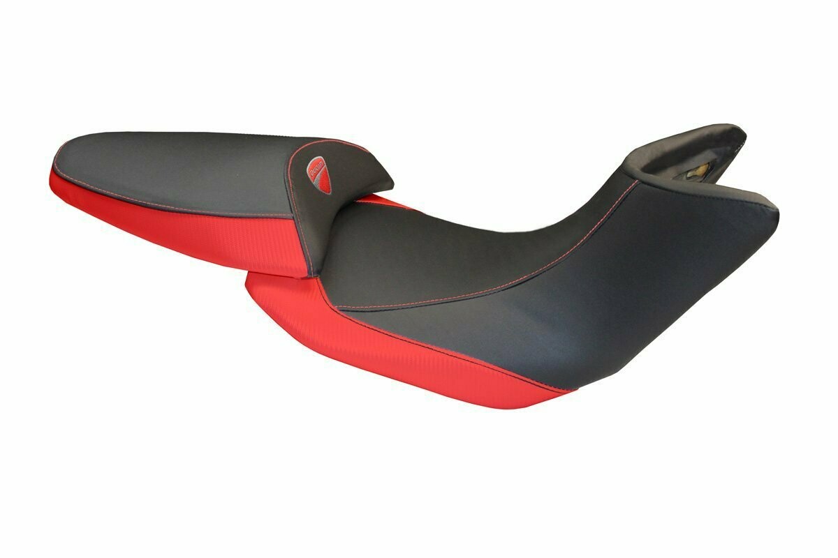 Design-Sitzbezug DUCATI MULTISTRADA (12-14), andrea carbon rot