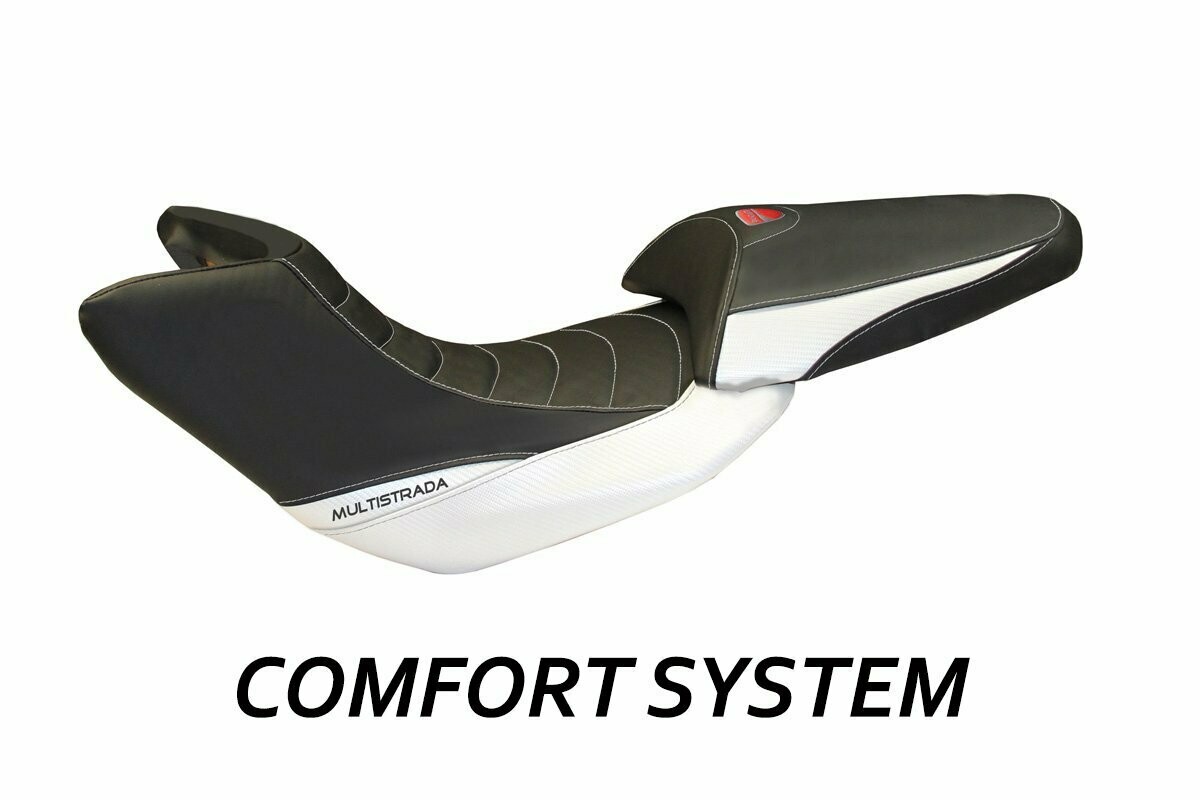 Design-Sitzbezug DUCATI MULTISTRADA (12-14), CS stefano carbon weiß