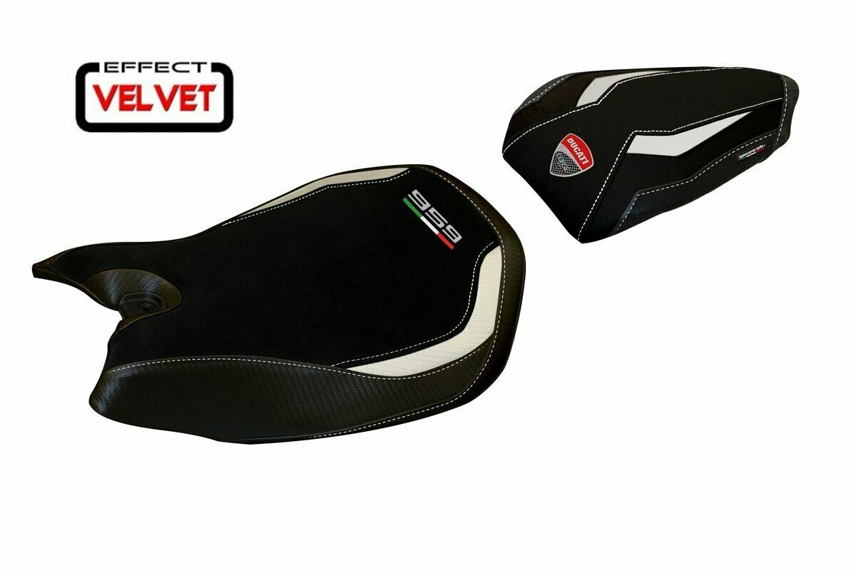 Design-Sitzbezug DUCATI PANIGALE 959, velvet seul weiß