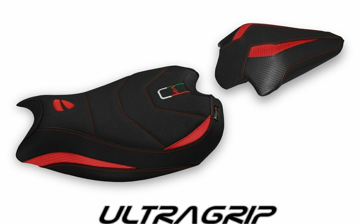 Design-Sitzbezug DUCATI PANIGALE V2, ultragrip galati rot