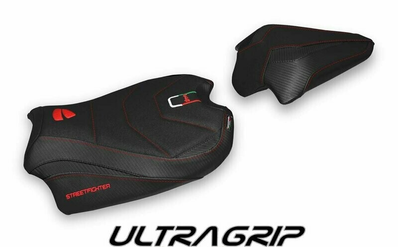 Design-Sitzbezug DUCATI STREETFIGHTER V4, ultragrip veles schwarz Design-Sitzbezug DUCATI STREETFIGHTER V4, ultragrip veles schwarz