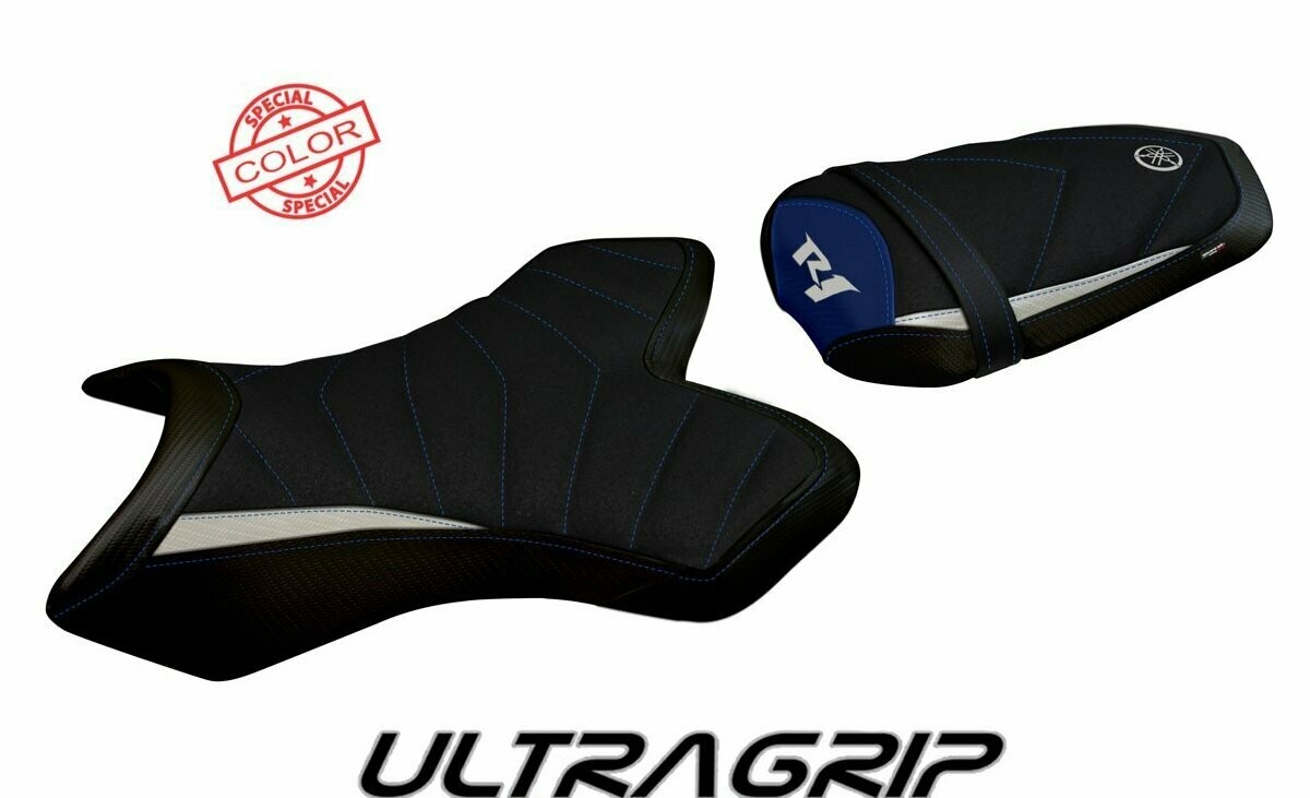 Design-Sitzbezug YAMAHA R1(04-06), ultragrip tolone spezial 2 silber