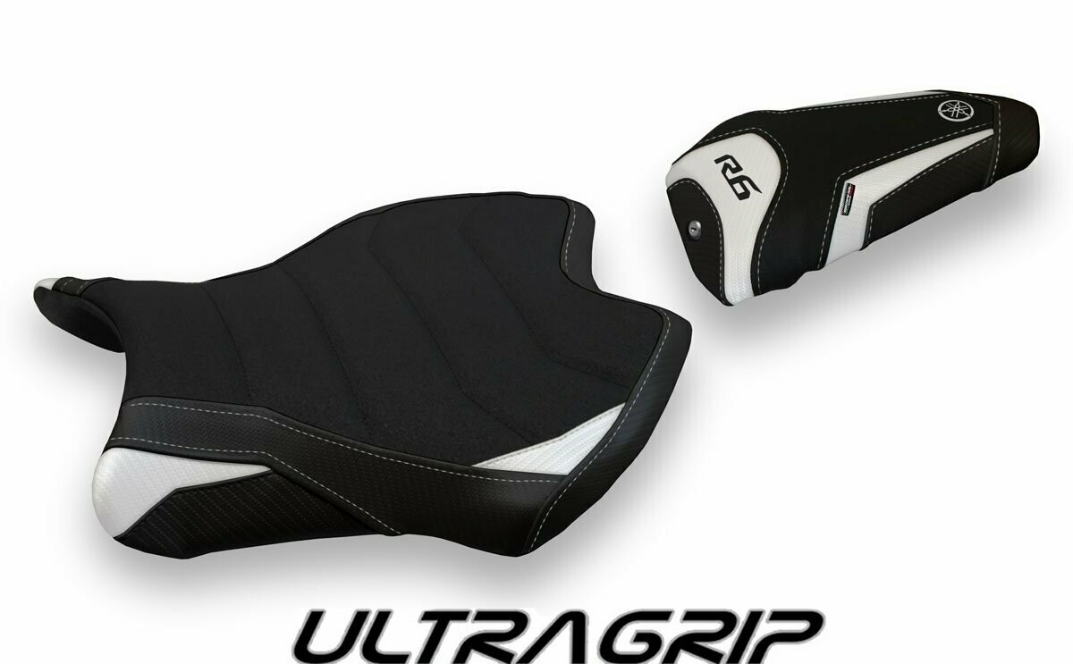 Design-Sitzbezug YAMAHA R6(17-19), ultragrip helsinki 1 weiß