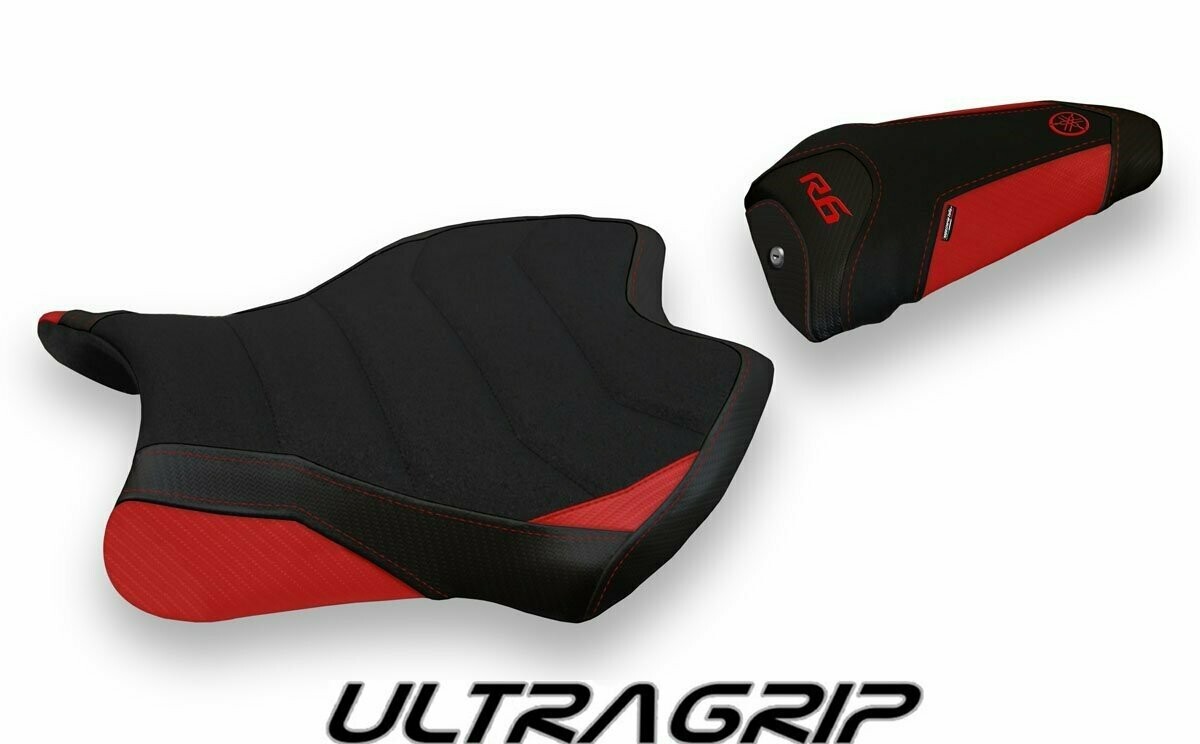 Design-Sitzbezug YAMAHA R6(17-19), ultragrip helsinki 2 rot