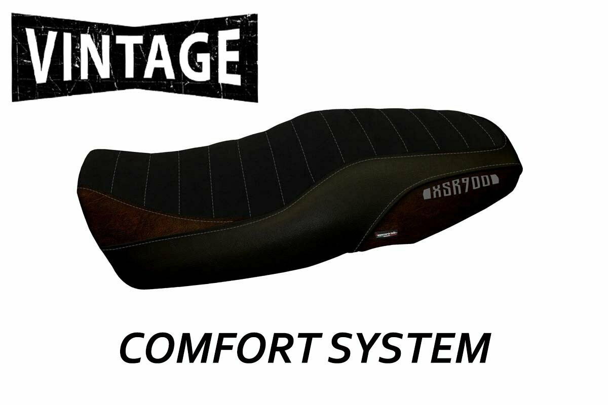 Design-Sitzbezug YAMAHA XSR 900, CS vintage portorico 3 schwarz