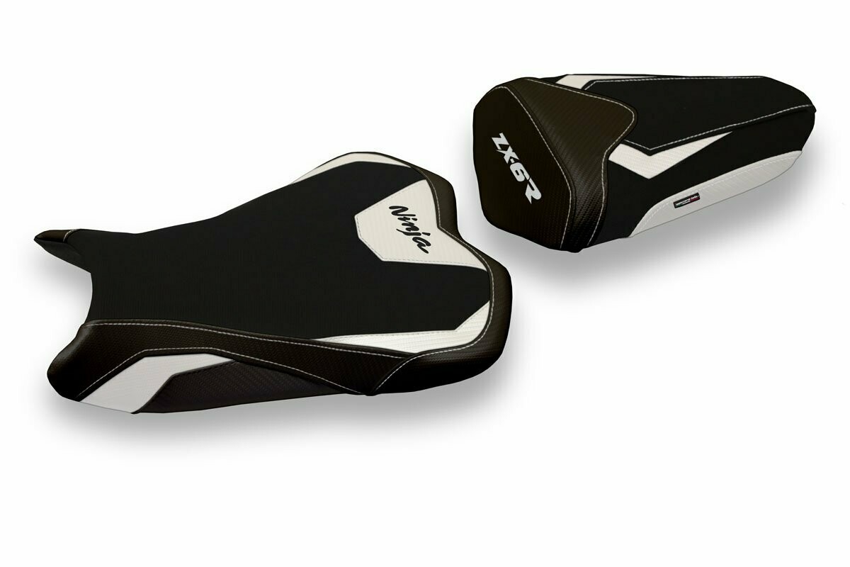 Design-Sitzbezug KAWASAKI NINJA ZX-6R(09-12), sandy 1 weiß