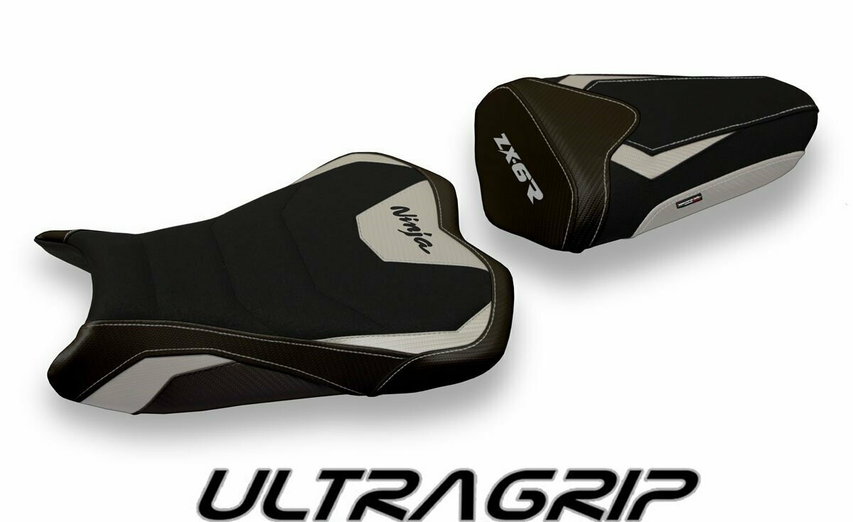 Design-Sitzbezug KAWASAKI NINJA ZX-6R(13-18), ultragrip pune 1 grau