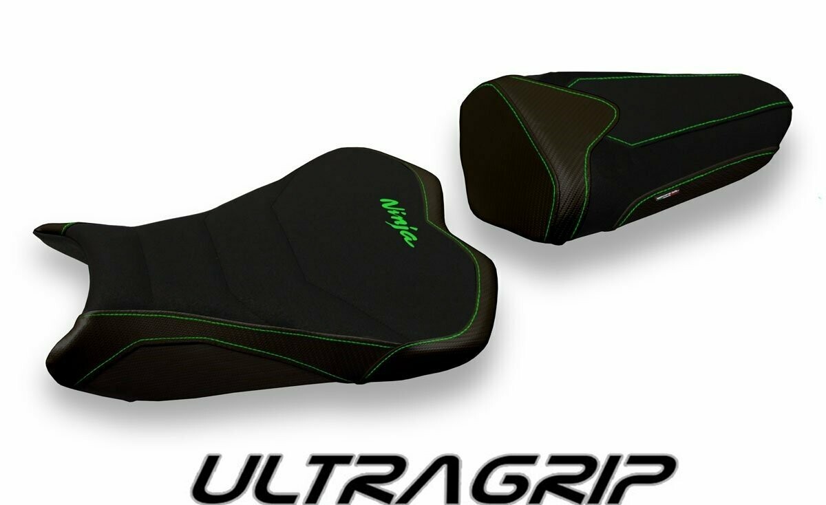 Design-Sitzbezug KAWASAKI NINJA ZX-6R(13-18), ultragrip pune total black