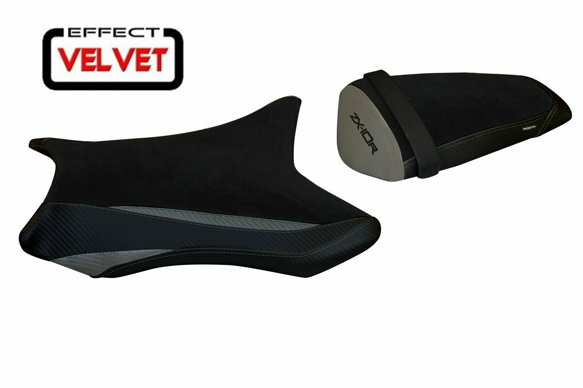 Design-Sitzbezug KAWASAKI NINJA ZX-10R(11-15), velvet galway 1 grau