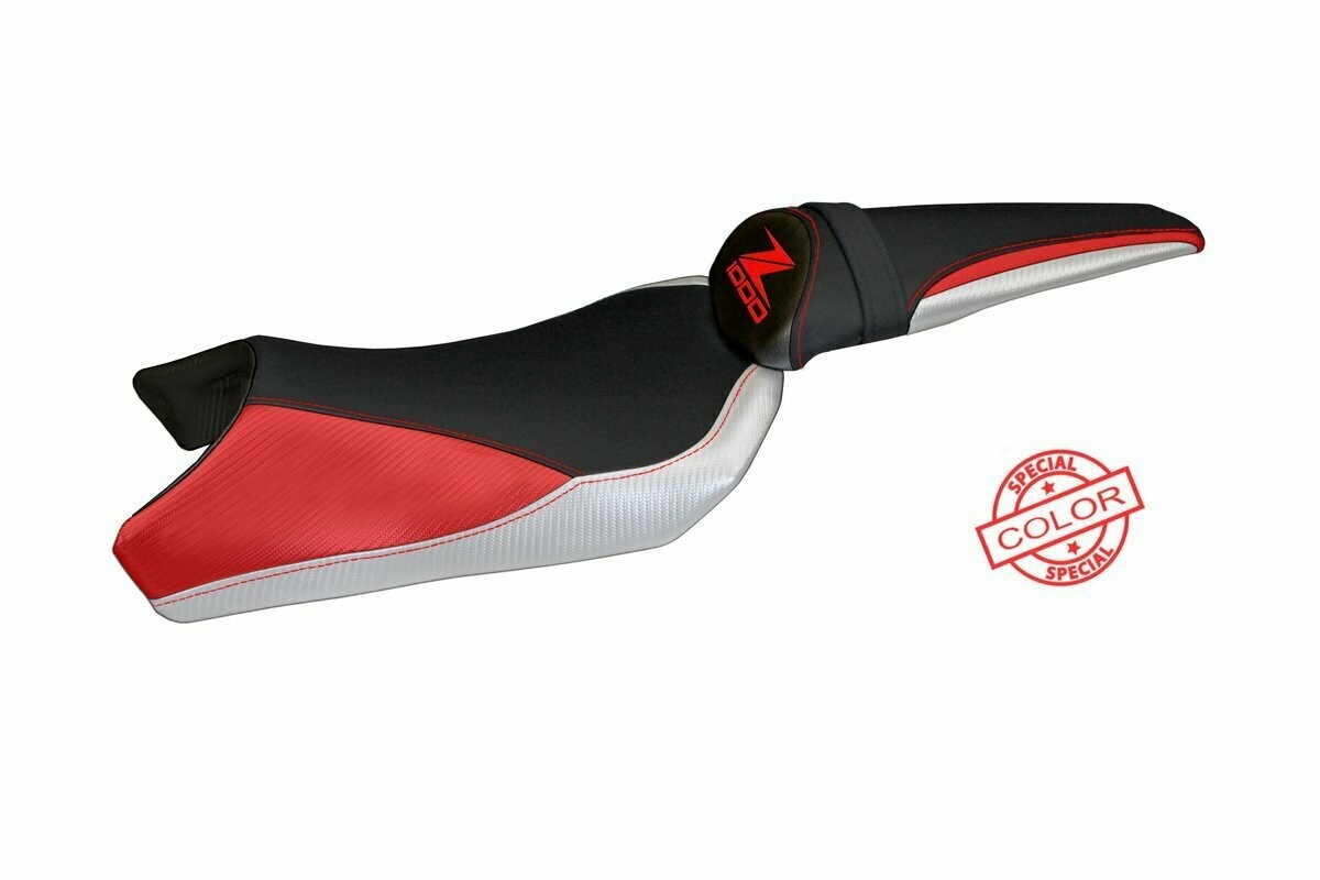 Design-Sitzbezug KAWASAKI Z1000 (10-13), berna spezial rot silber