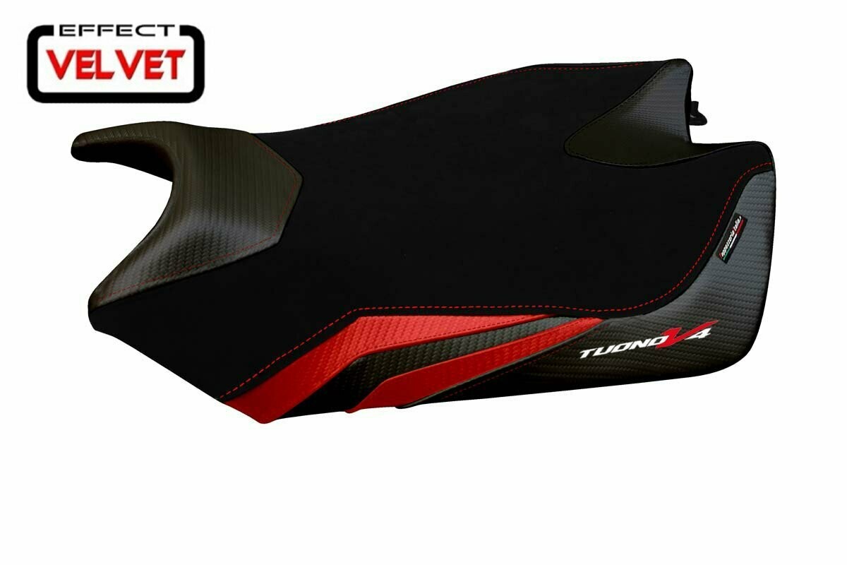 Design-Sitzbezug APRILIA TUONO V4(11-19), velvet minilya rot