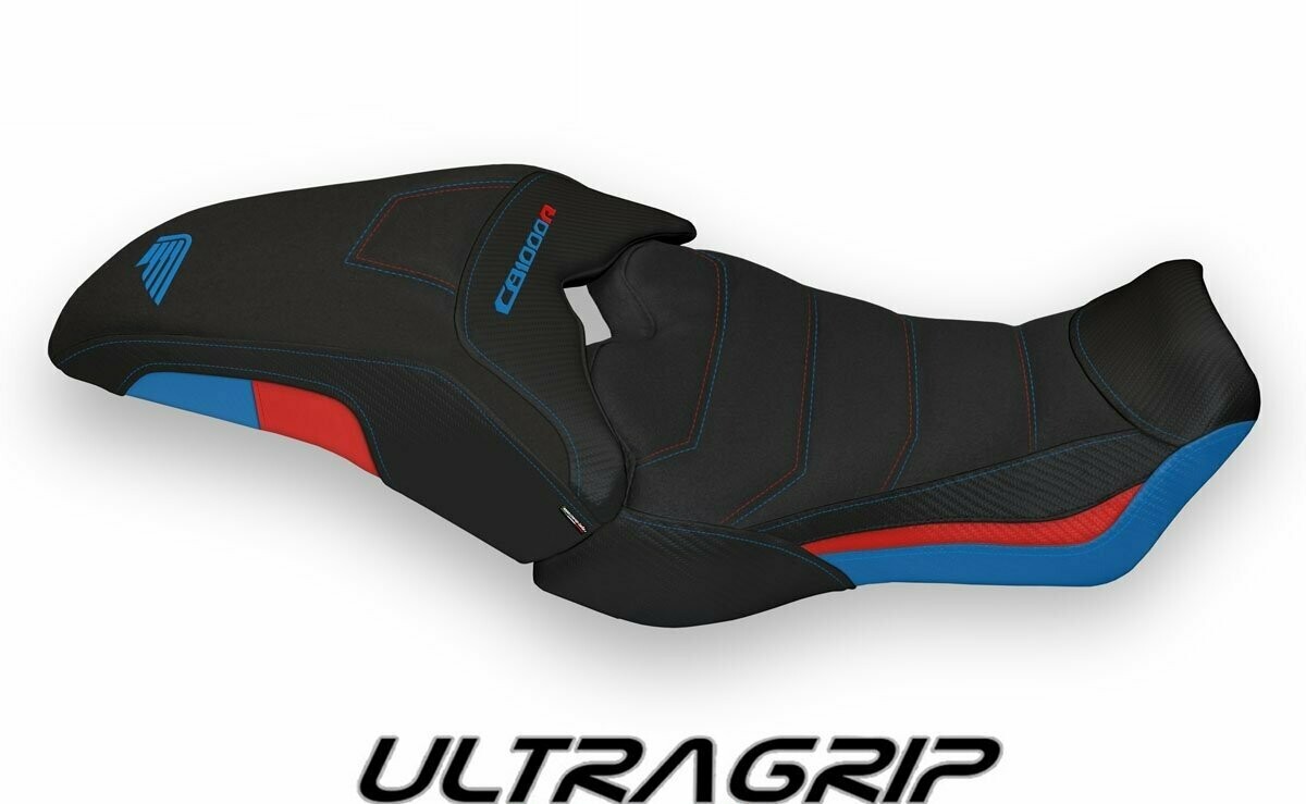 Design-Sitzbezug HONDA CB 1000R (18-20), ultragrip olimpia limited blau rot