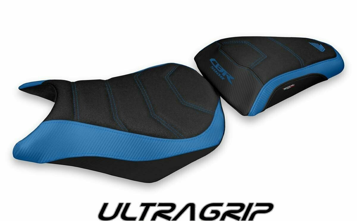 Design-Sitzbezug HONDA CBR 500R (12-16), ultragrip olvan 2 blau