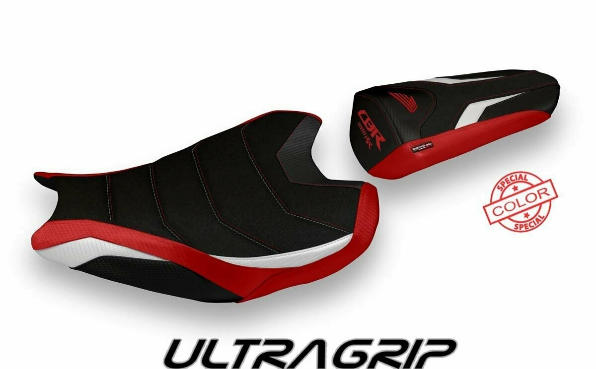Design-Sitzbezug HONDA CBR 1000RR (17-20), ultragrip calci spezial rot/weiß