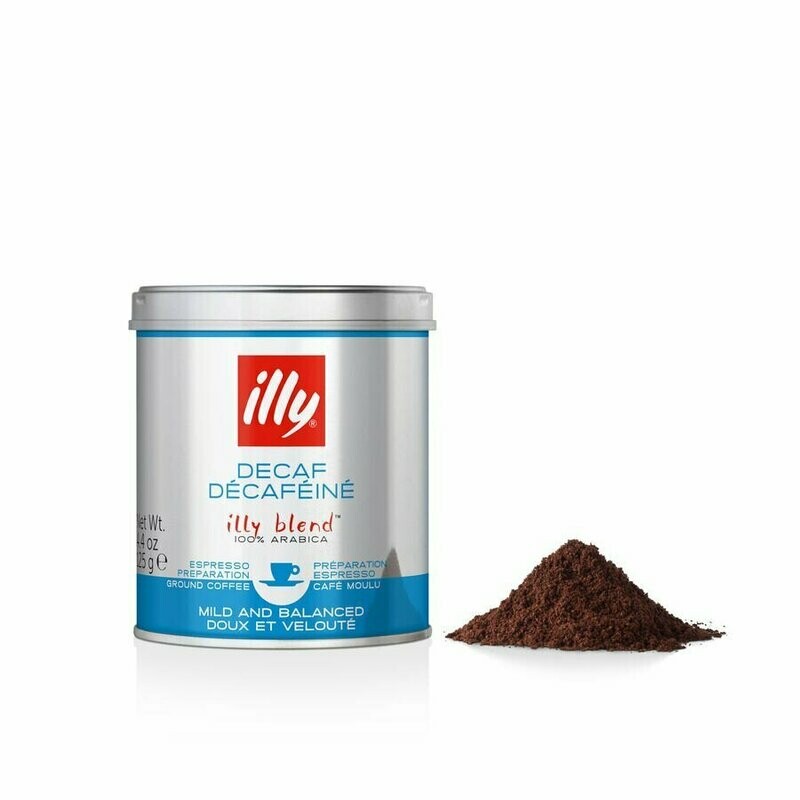 Café Molido Illy DESCAFEINADO lata 125 gr. Pack 12 latas x 125 gr.