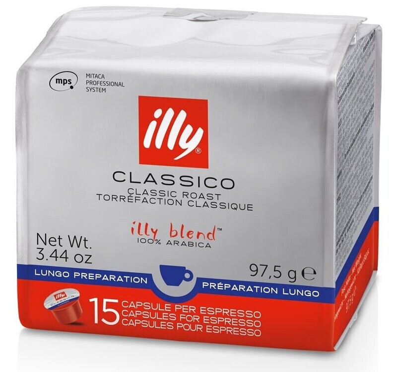 Cápsula de café MPS Illy LUNGO Pack 15 uds.