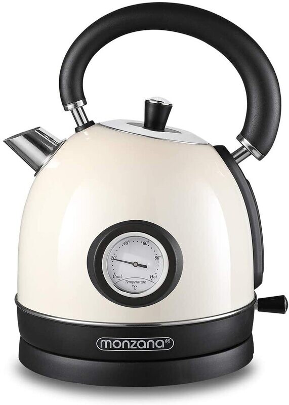 HERVIDOR DE AGUA MONZANA ACERO INOX CREMA VINTAGE.
