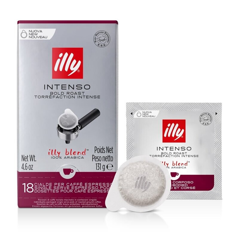 Café Monodosis E.S.E. Illy INTENSO. Pack 12 paq x 18 uds.