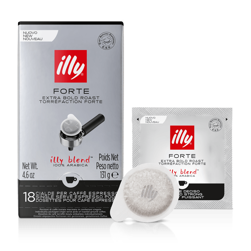 Café Monodosis E.S.E. Illy FORTE. Pack 12 paq x 18 ud
