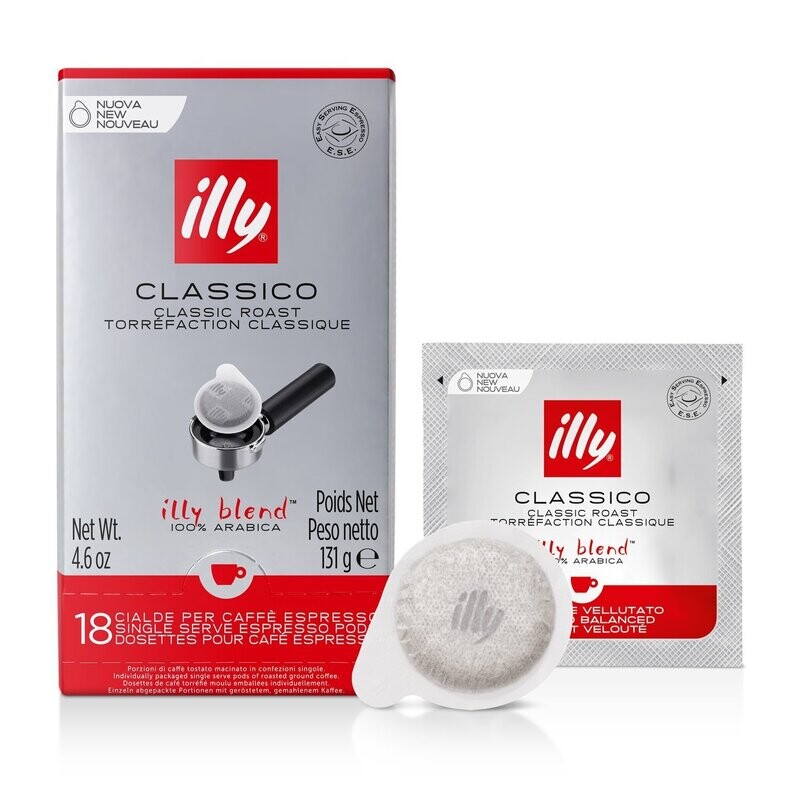 Café Monodosis E.S.E Illy CLASICO. Pack 12 paq x 18 uds.