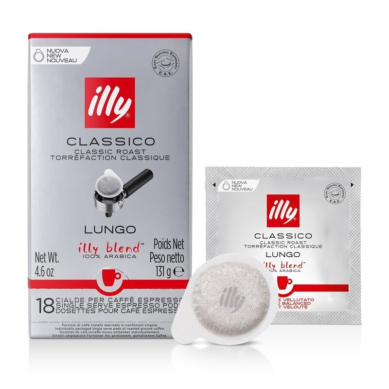 Café Monodosis E.S.E Illy LUNGO. Pack 12 paq x 18 uds.