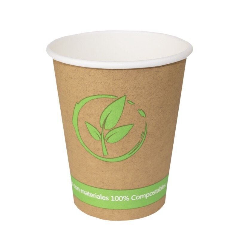 Vaso Compostable 7 Oz. 200 ml.  Take Away Caja 1.000 uds.