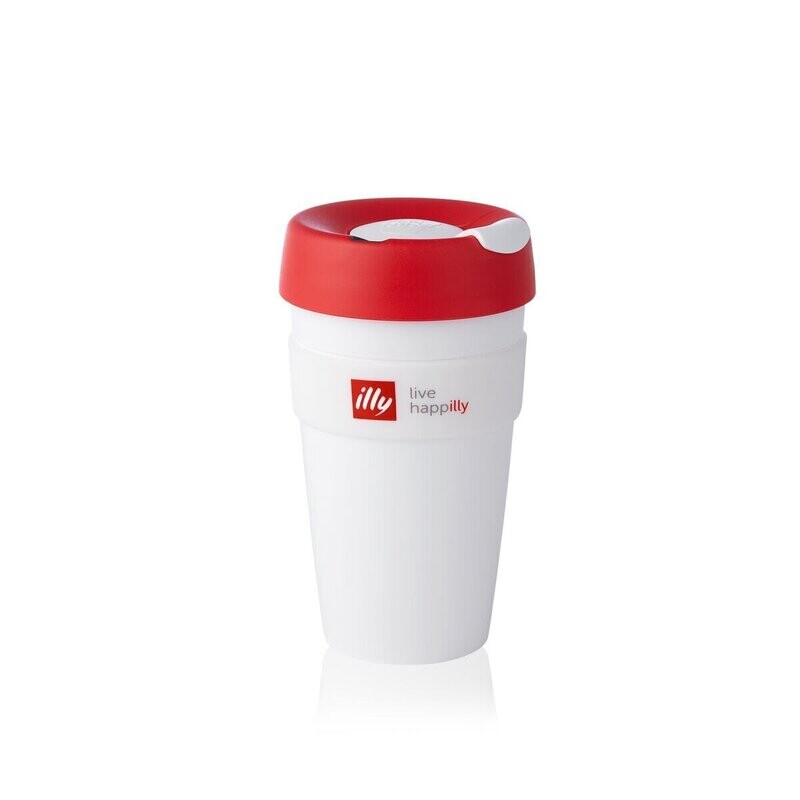 Keepcup livehappily 16 oz  blancoy rojo. 450 ml.