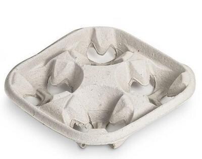 Bandeja de carton para transportar 4 vasos. 210x210x40 Caja 220 ud.