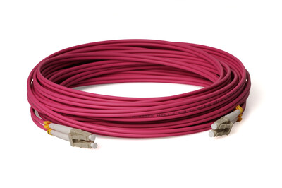 LWL Glasfaser-Kabel – 50m OM4 LC/UPC-LC/UPC, Duplex 50/125 Patchkabel – Lichtwellenleiter