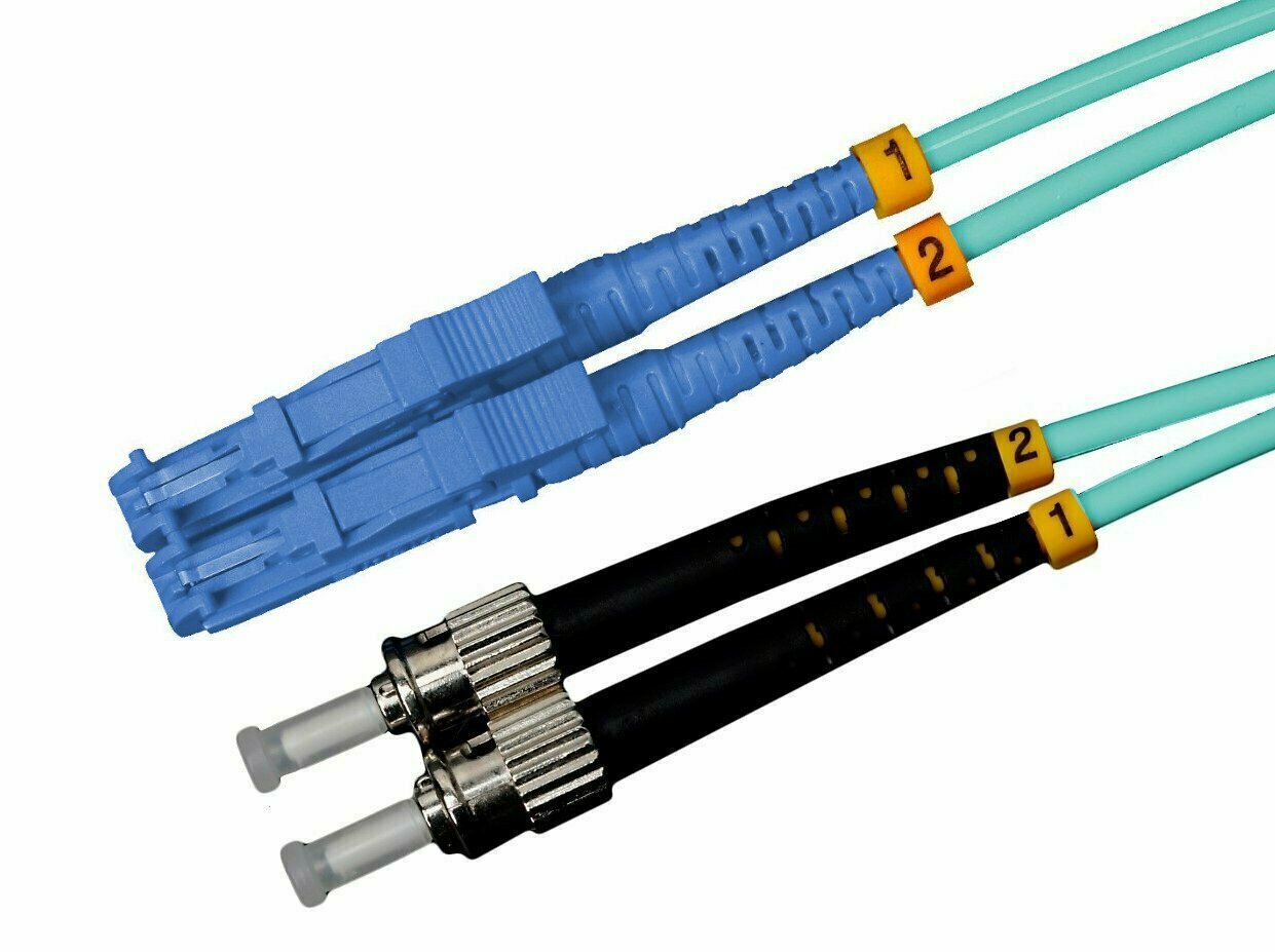 1m E2000/UPC-ST/UPC Duplex Multimode OM3 50/125 Lichtwellenleiter