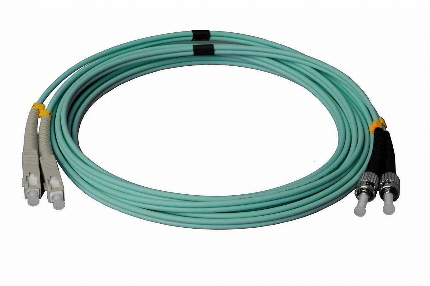 1m LC/UPC-ST/UPC Duplex Multimode OM3 50/125 Lichtwellenleiter