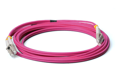 LWL Glasfaser-Kabel – 2m OM4 LC/UPC-LC/UPC, Duplex 50/125 Patchkabel – Lichtwellenleiter