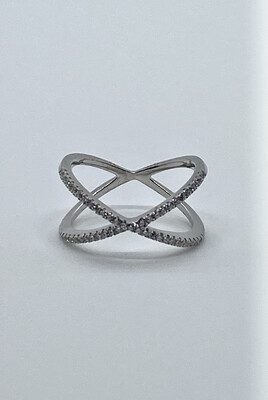 925 Silver Crisscross Ring Size 7
