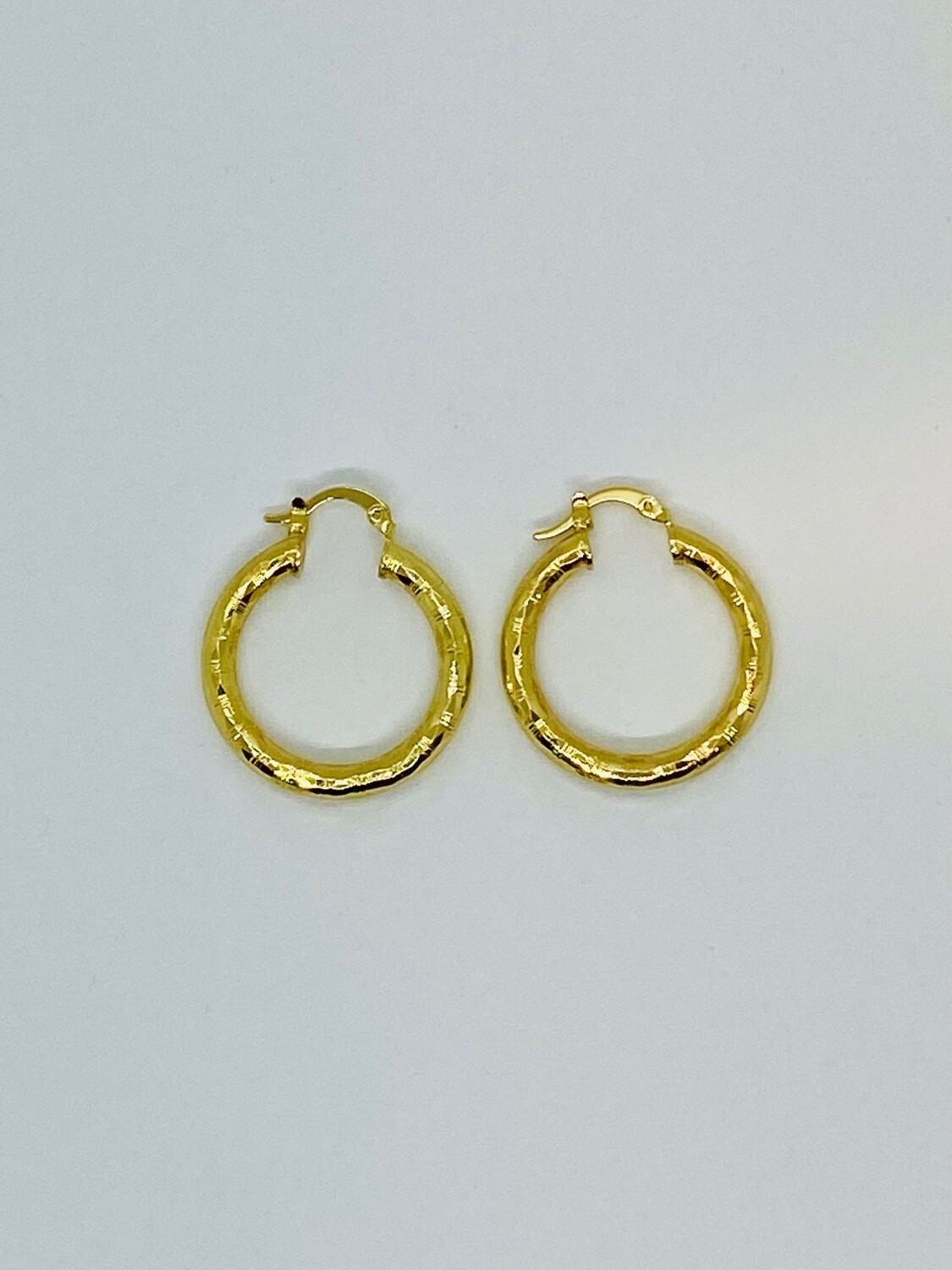 Textured Golden Earring Hoops