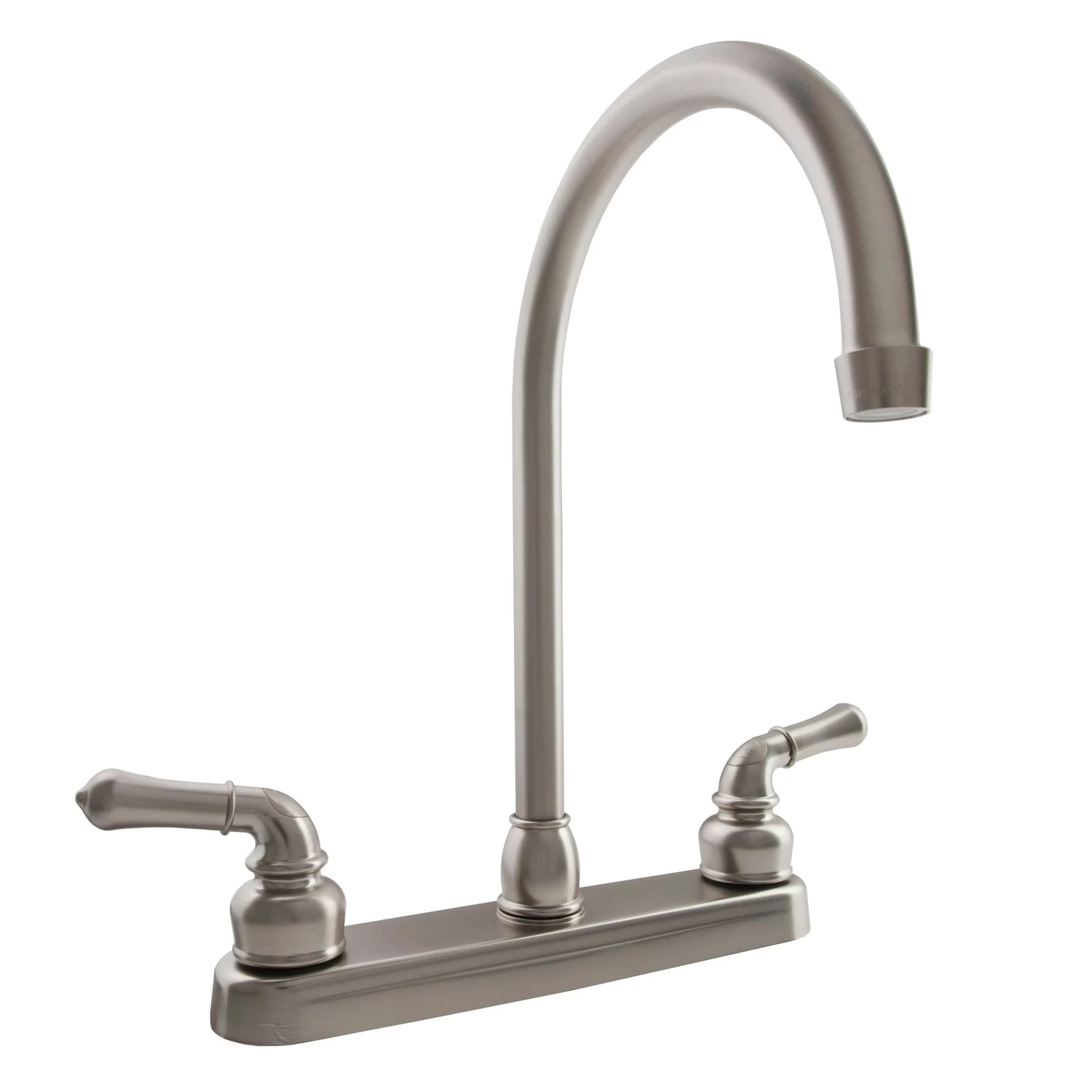 Dura Faucet 8&quot; J-Spout Kitchen Brushed Sat Nickel DF-PK330HC-SN