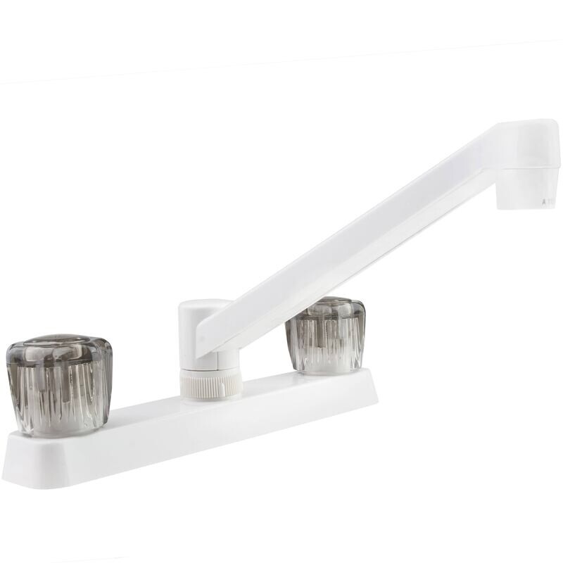 Dura Faucet Kitcen 8&quot;Handle WT With Smoke Knobs=DF-PK600S-WT