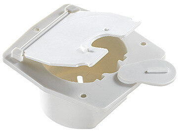 RVD Cable Hatch, Flat Sided, Polar White  4.2&quot; x 3.9&quot; x 2&quot; B140