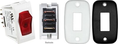 RVD Black Single Mounting Plate - Cut-Out .550" x 1.125 S385 RVD Black Single Mounting Plate - Cut-Out .550" x 1.125 S385