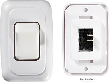 RVD  Contoured Wall Switch, White, Single, On/Off S531