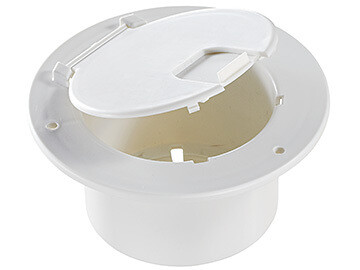 RVD Deluxe Cable Hatch, Round, Polar White -- 5.2&quot; x 2.6&quot; B110