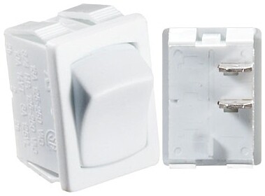 RVD White Rocker Switch, 10 A, On/Off - S435