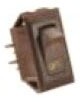 RVD  Brown Rocker Switch w/Gold text, 10 A, On/Off  S273