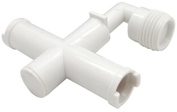 Dura Faucet Shower Diverter Tee White DF-RK910-WT