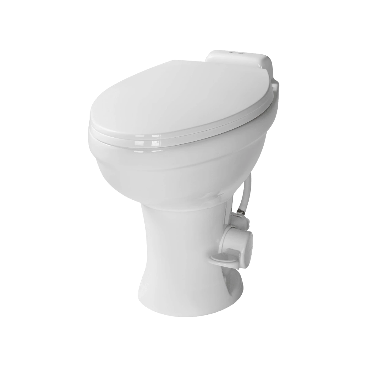 Lippert Flow Max RV Toilet White - Elongated Ceramic Bowl=2022113192