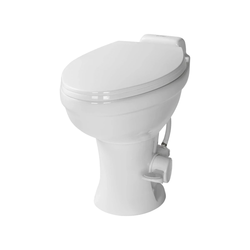 Lippert Flow Max RV Toilet White - Elongated Ceramic Bowl=2022113192